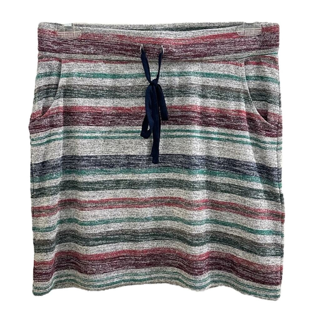 Market & Spruce Striped Super Soft Comfortable Bodycon Mini Skirt Coverup Large